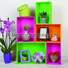 fluor oranje-rood selvklaebende plast 16-7105 Room set photo's Patifix