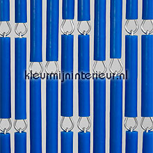 Blauw vliegengordijnen kunststof huls uni 