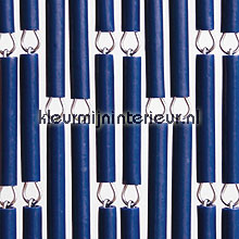 Donkerblauw vliegengordijnen kunststof huls uni 