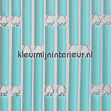 Turquoise vliegengordijnen kunststof huls uni 
